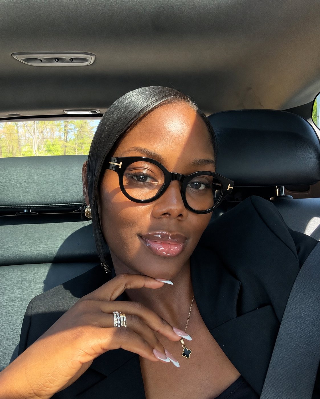 Customer wearing Tom Ford glasses